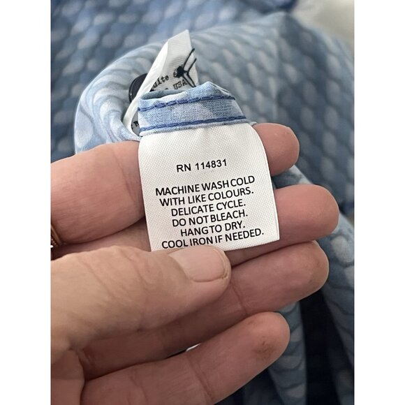 Con.struct Slim Fit Blue Geometric Print Button Up Shirt Size XL 4 Way Stretch - Picture 16 of 16